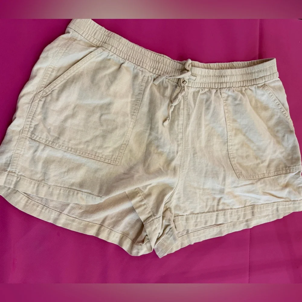 J. Crew Linen Drawstring Shorts - Picture 1 of 5
